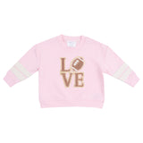 Cozy Drop Sleeve Sweatshirt with Varsity Stripes - Varsity Pink - HoneyBug 