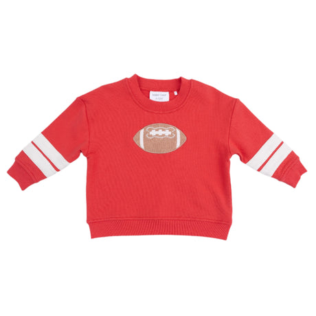Cozy Drop Sleeve Sweatshirt with Varsity Stripes - Varsity Red - HoneyBug 