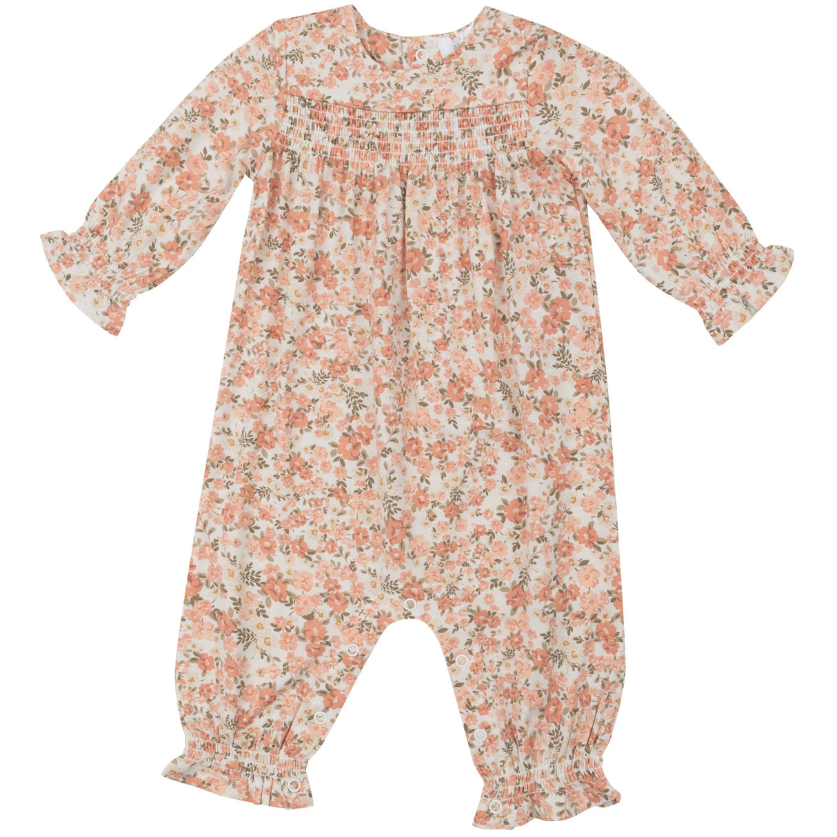 Smocked Romper - Sweet Rose Calico