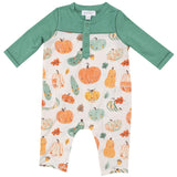 Romper W/ Contrast Sleeve - Crayon Pumpkins