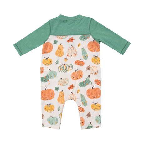 Romper W/ Contrast Sleeve - Crayon Pumpkins