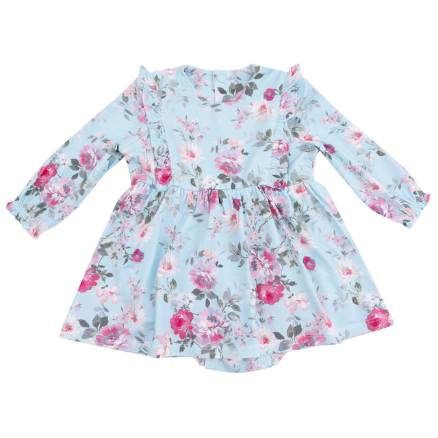 Ruffle Long Sleeve Bodysuit Dress - HoneyBug 