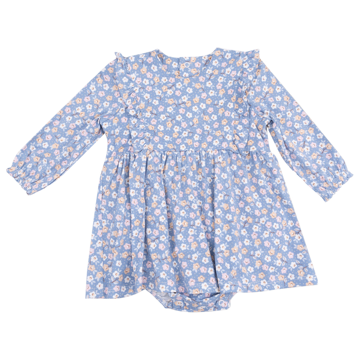 Ruffle Long Sleeve Bodysuit Dress - HoneyBug 