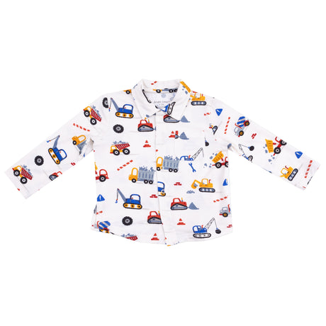 Long Sleeve Polo with Full Front Placket - HoneyBug 