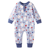 Grand Slam Bamboo Baseball Henley Romper for Baby Boys