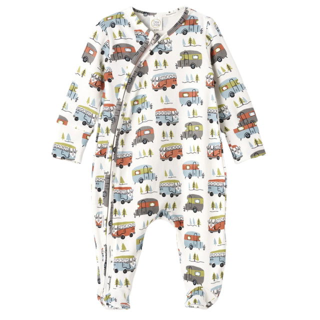 Happy Camper Bamboo Zipper Romper - HoneyBug 