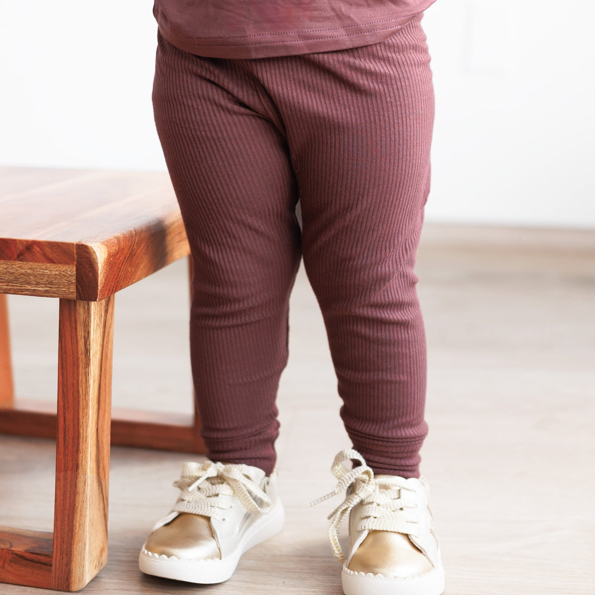 BAMBOO RIB LEGGINGS- Black Cherry