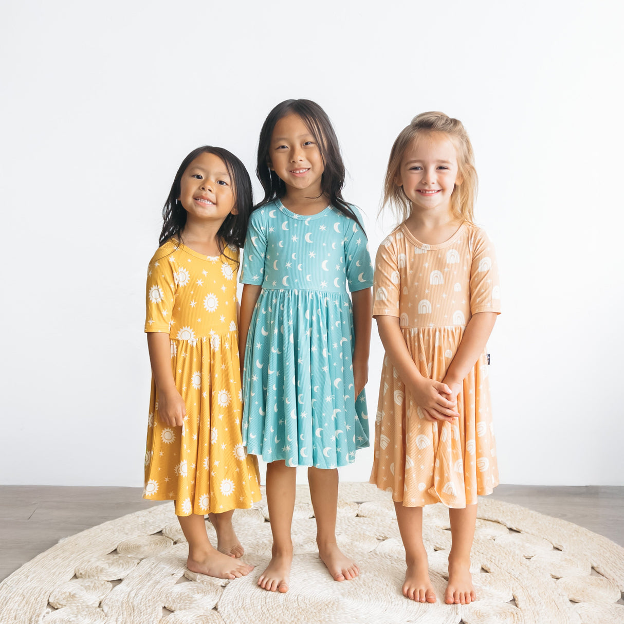 MID SLEEVE TWIRL- Sunshine Ribbed - HoneyBug 