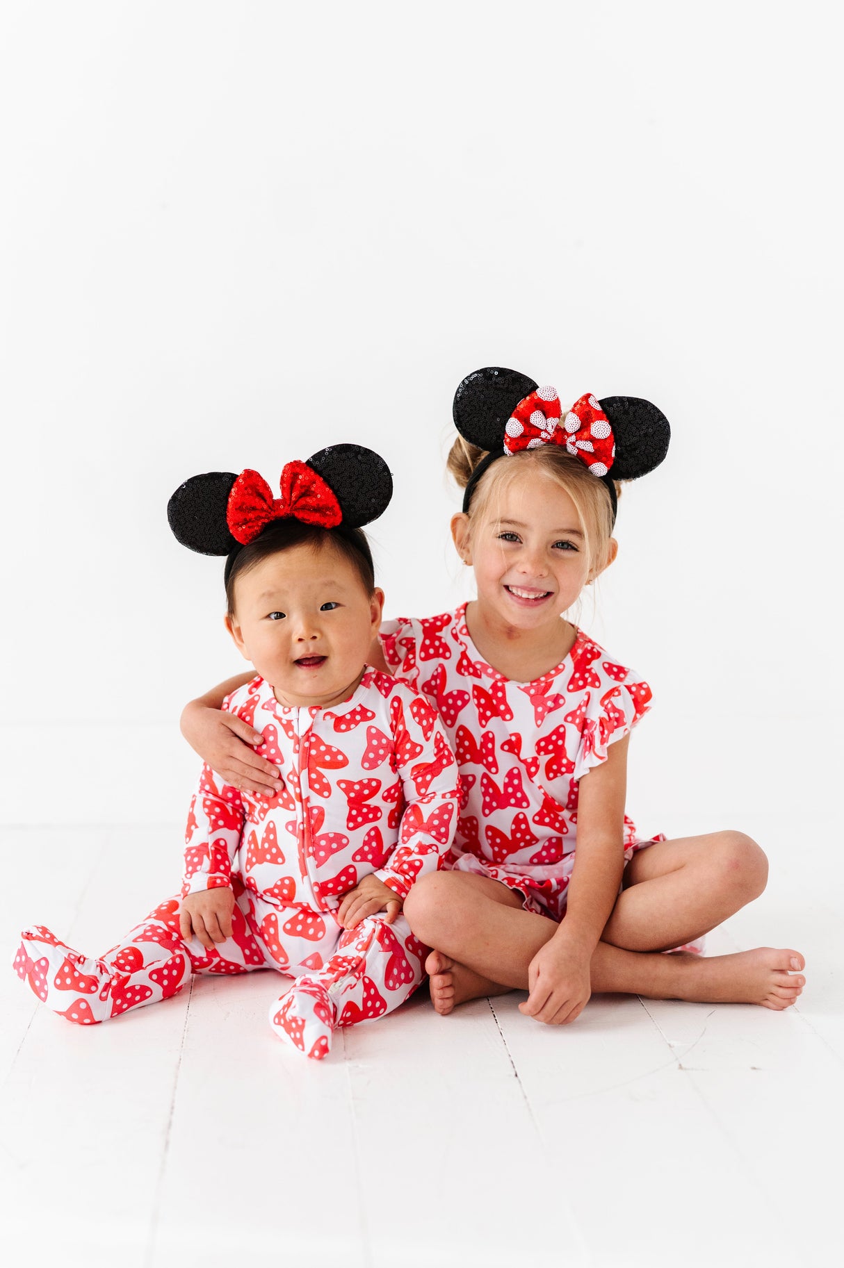 Red Bow Convertible Footed Onesie