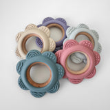 Garden Party Teether Collection - Silicone & Beechwood Flower
