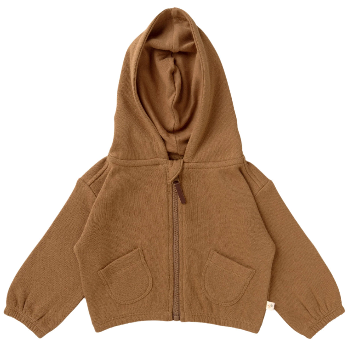 Organic Baby Toddler Hooded Jacket - Tan