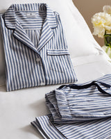 Men's Twill Pajama Set in Navy French Ticking - HoneyBug 