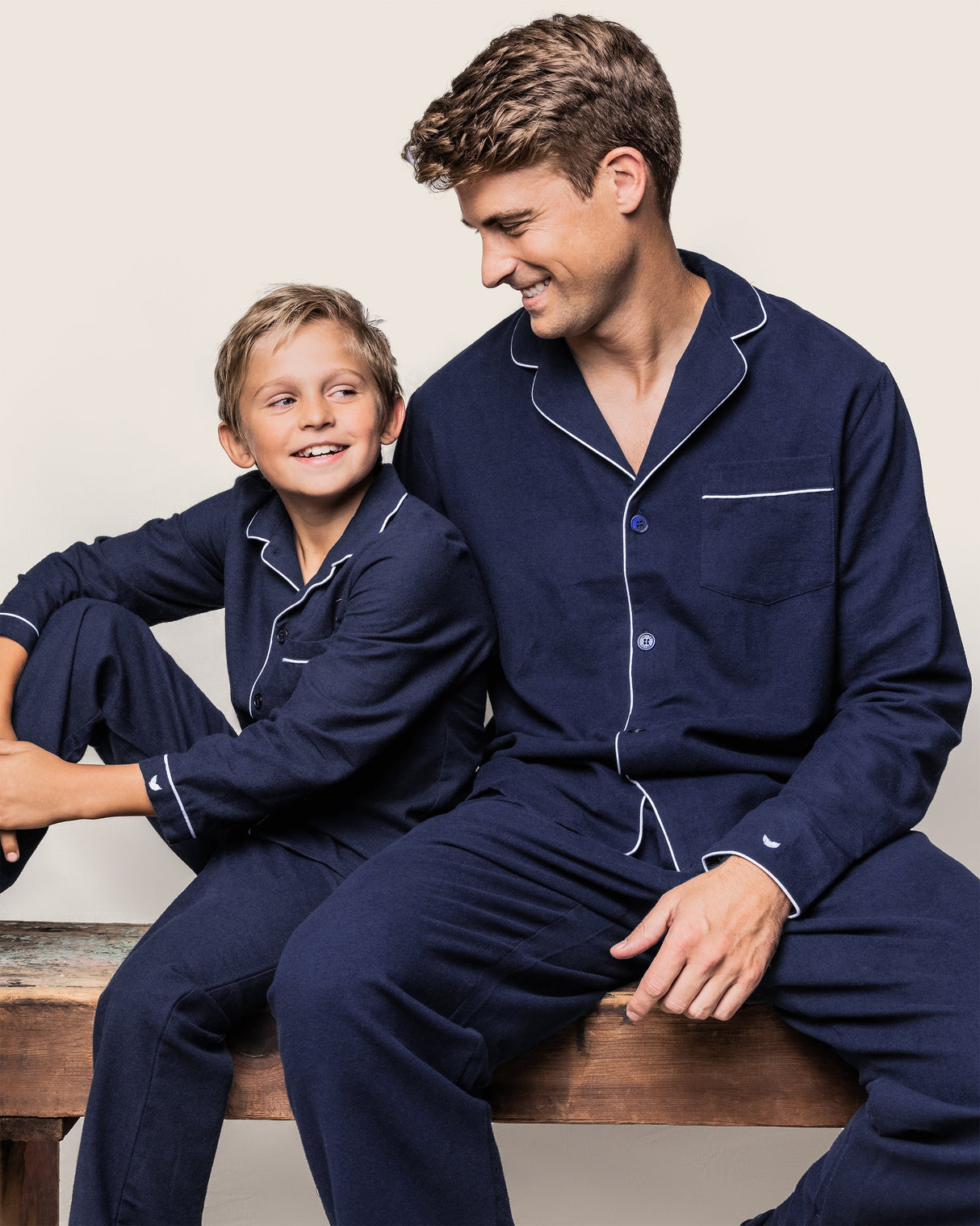 Men's Flannel Pajama Set in Navy - HoneyBug 