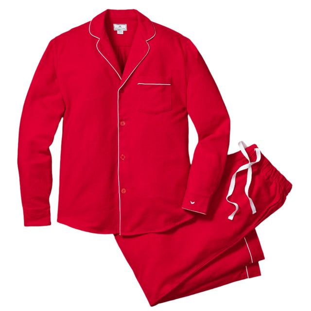 Men's Flannel Pajama Set in Red - HoneyBug 