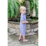 Tripp Boys' Pima Cotton Polo Shortall - Blue Stripes - HoneyBug 