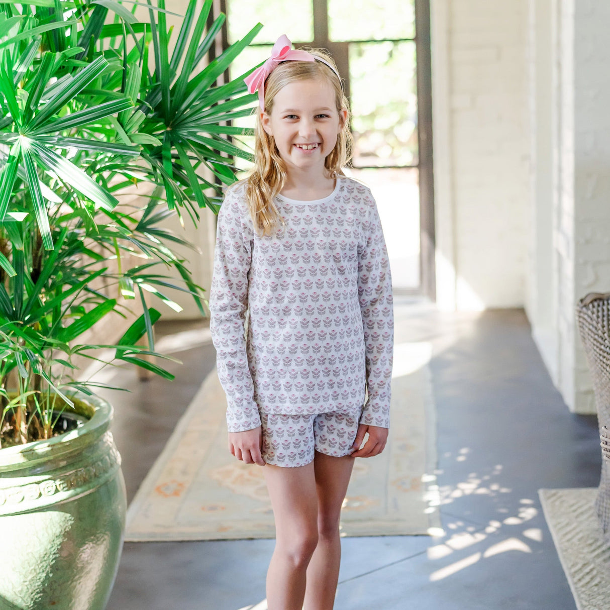 Sophie Girls' Short Set - Berkshire Batik Floral - HoneyBug 