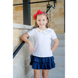 Maggie Girls' Tiered Pima Cotton Skirt - Navy - HoneyBug 