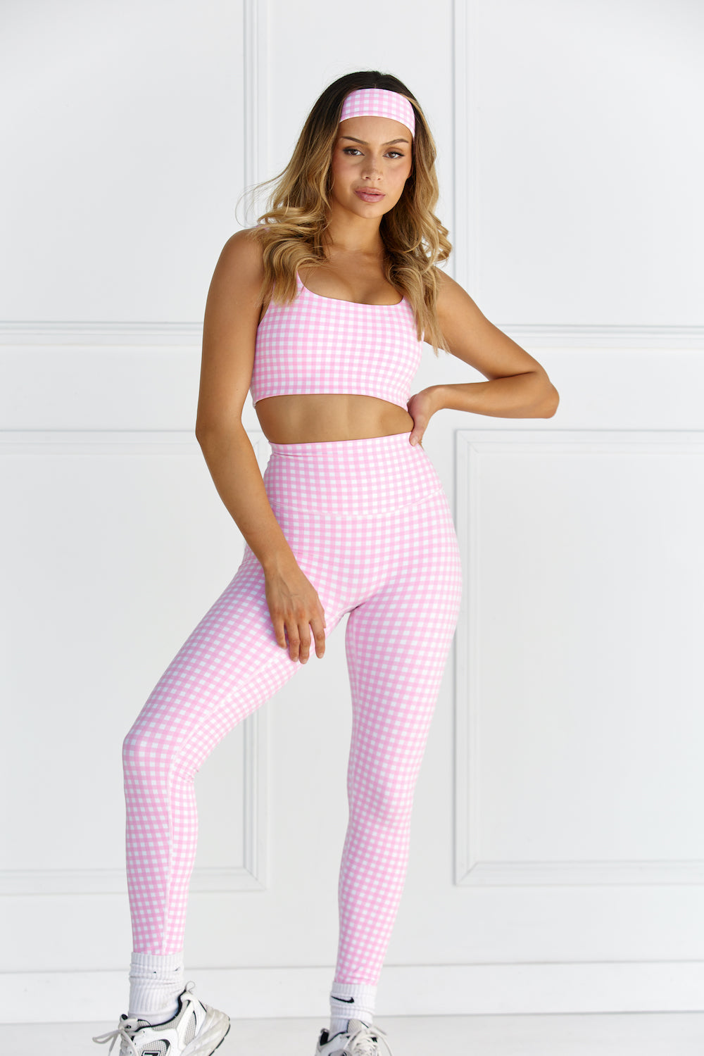 Astoria LUXE BALANCE Full Length Legging - Pink Gingham