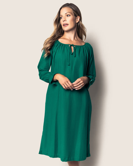 Women's Green Flannel Delphine Nightgown