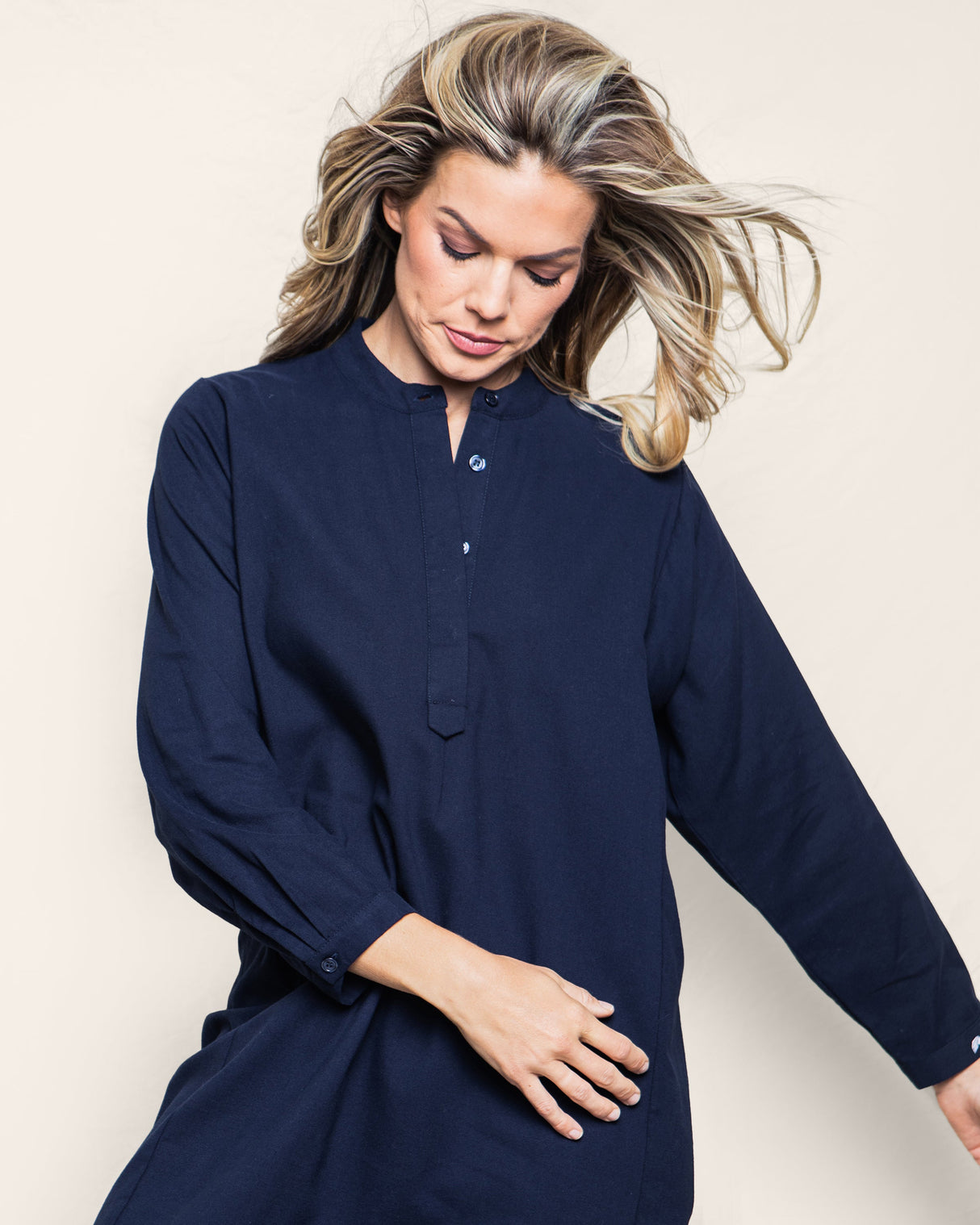 Women's Flannel Grace Nightgown in Navy