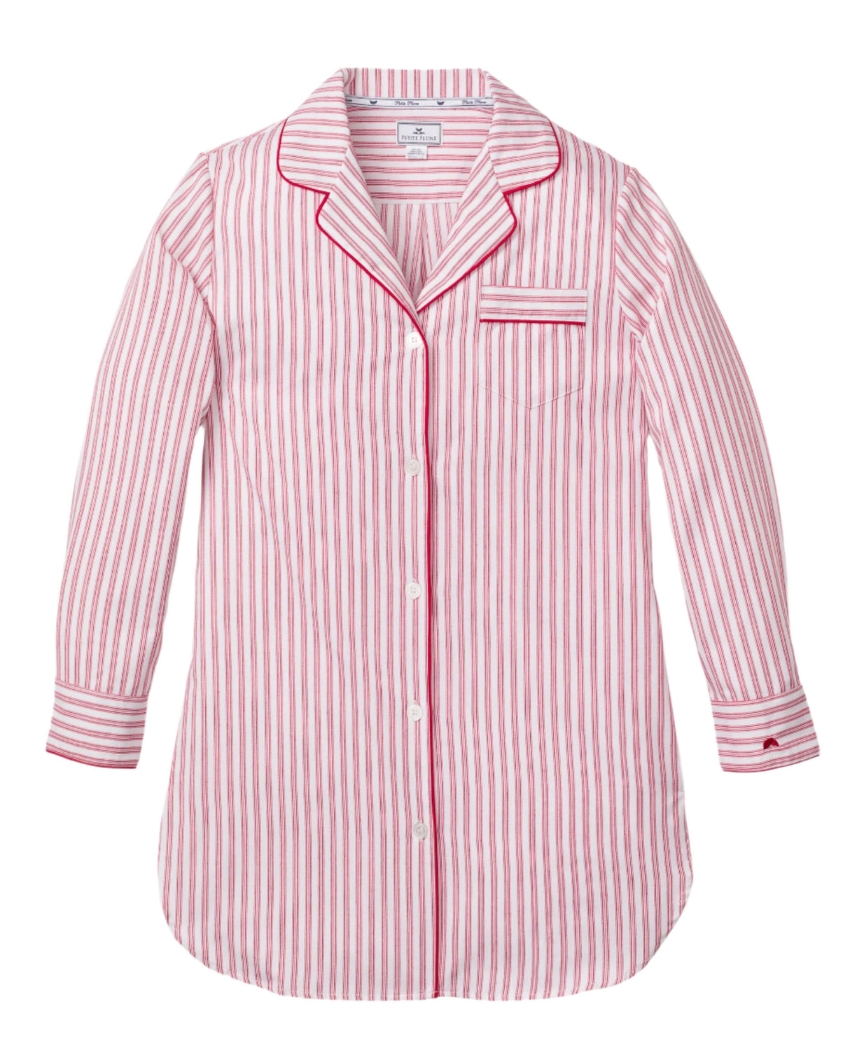 Women's Nightshirt in Antique Red Ticking