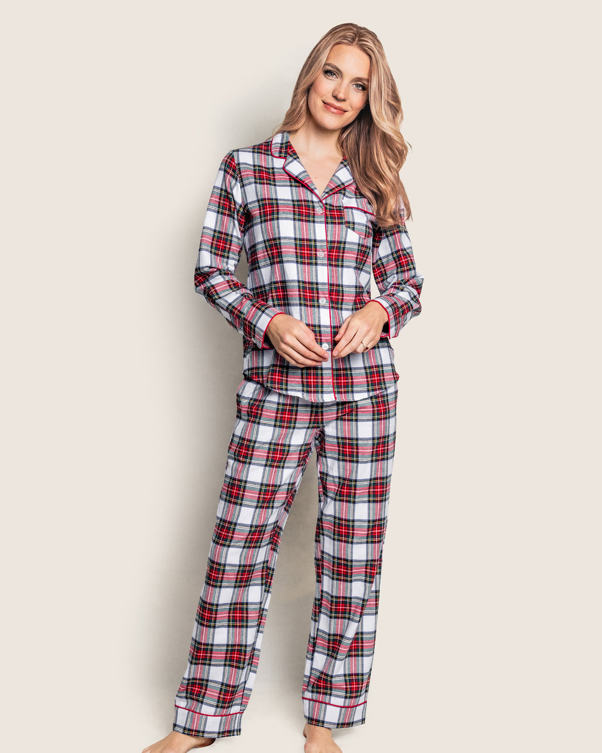 Women's Brushed Cotton Pajama Set in Balmoral Tartan