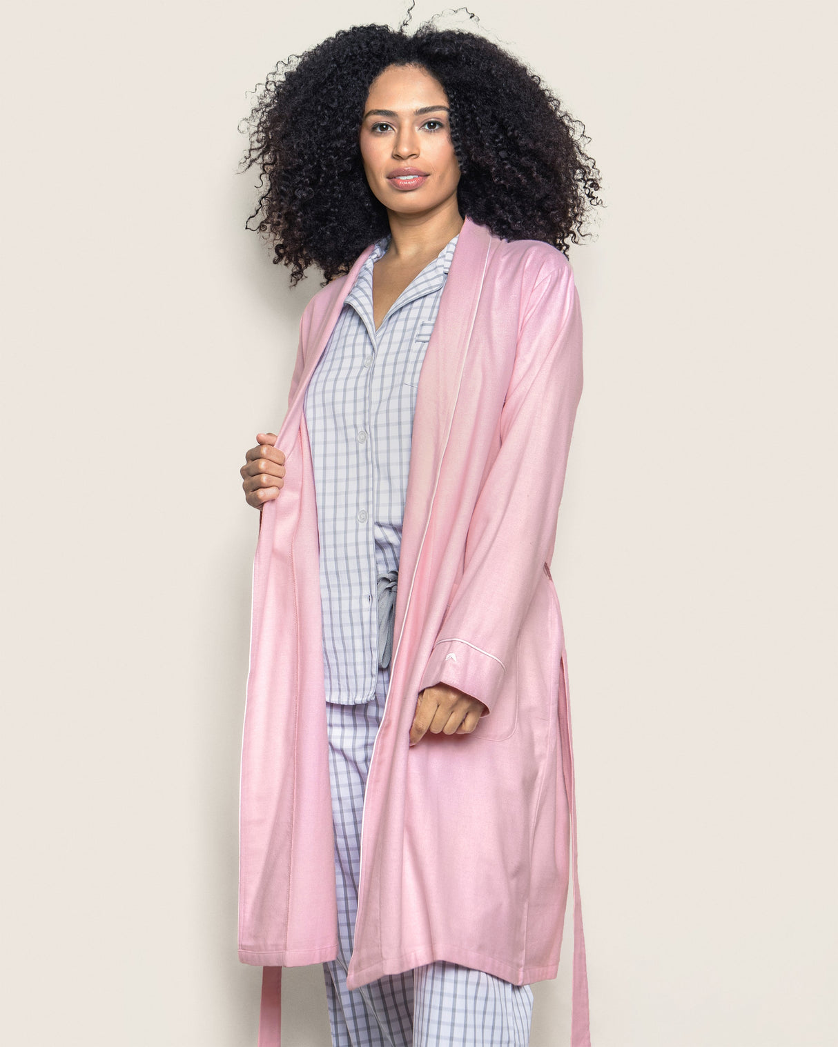 Women's Flannel Robe in Pink