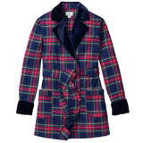 Women's Car Coat with Velvet Trim in Windsor Tartan