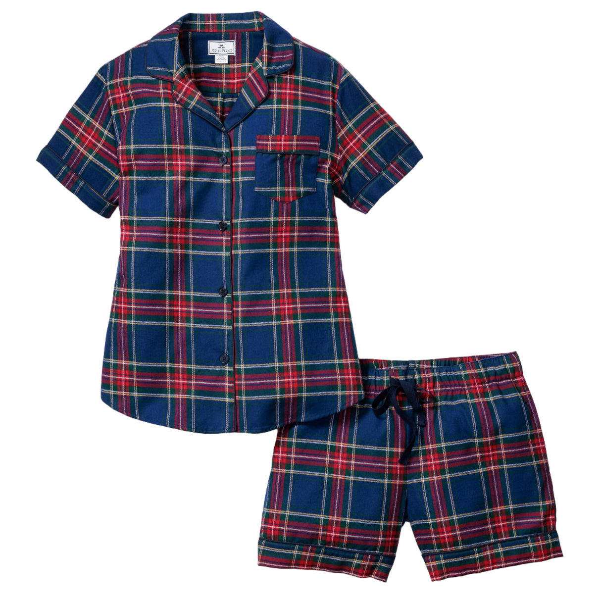 Women's Brushed Twill Short Sleeve Short Set in Windsor Tartan - HoneyBug 