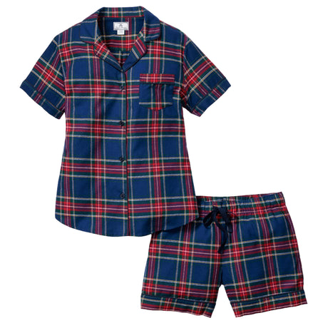 Women's Brushed Twill Short Sleeve Short Set in Windsor Tartan - HoneyBug 