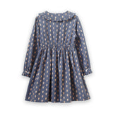 Girls' Long Sleeves Dress with Velvet Tie | Adelaide Orange Floral - HoneyBug 