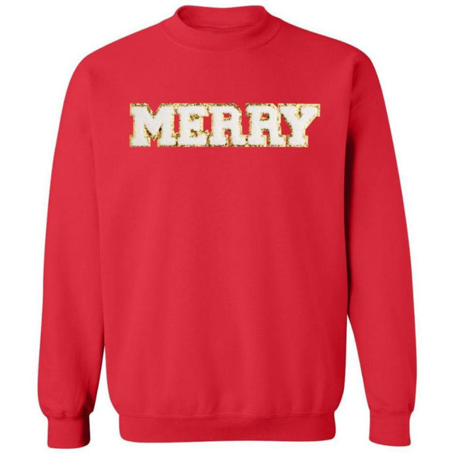 Merry Patch Christmas Adult Sweatshirt - Red - HoneyBug 