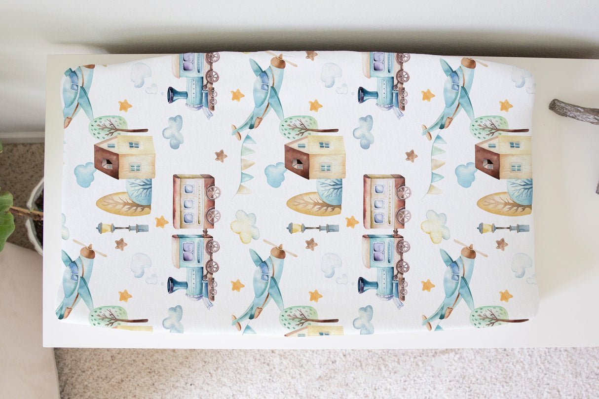 Changing Pad Cover - Airplane & Train