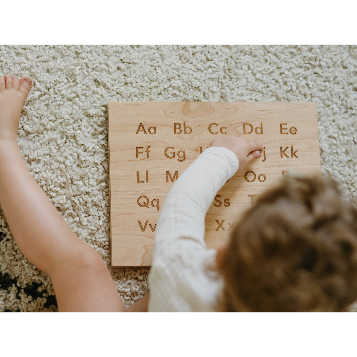 Wooden Alphabet Montessori Board and Tabletop Reference Chart • Modern Sans Serif - HoneyBug 