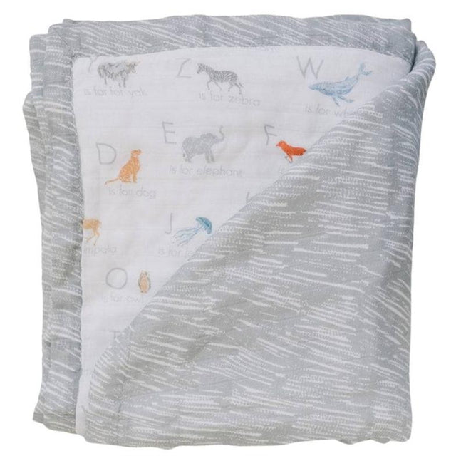 Animal Alphabet + Grey Crayon Oh So Soft Snuggle Blanket - HoneyBug 