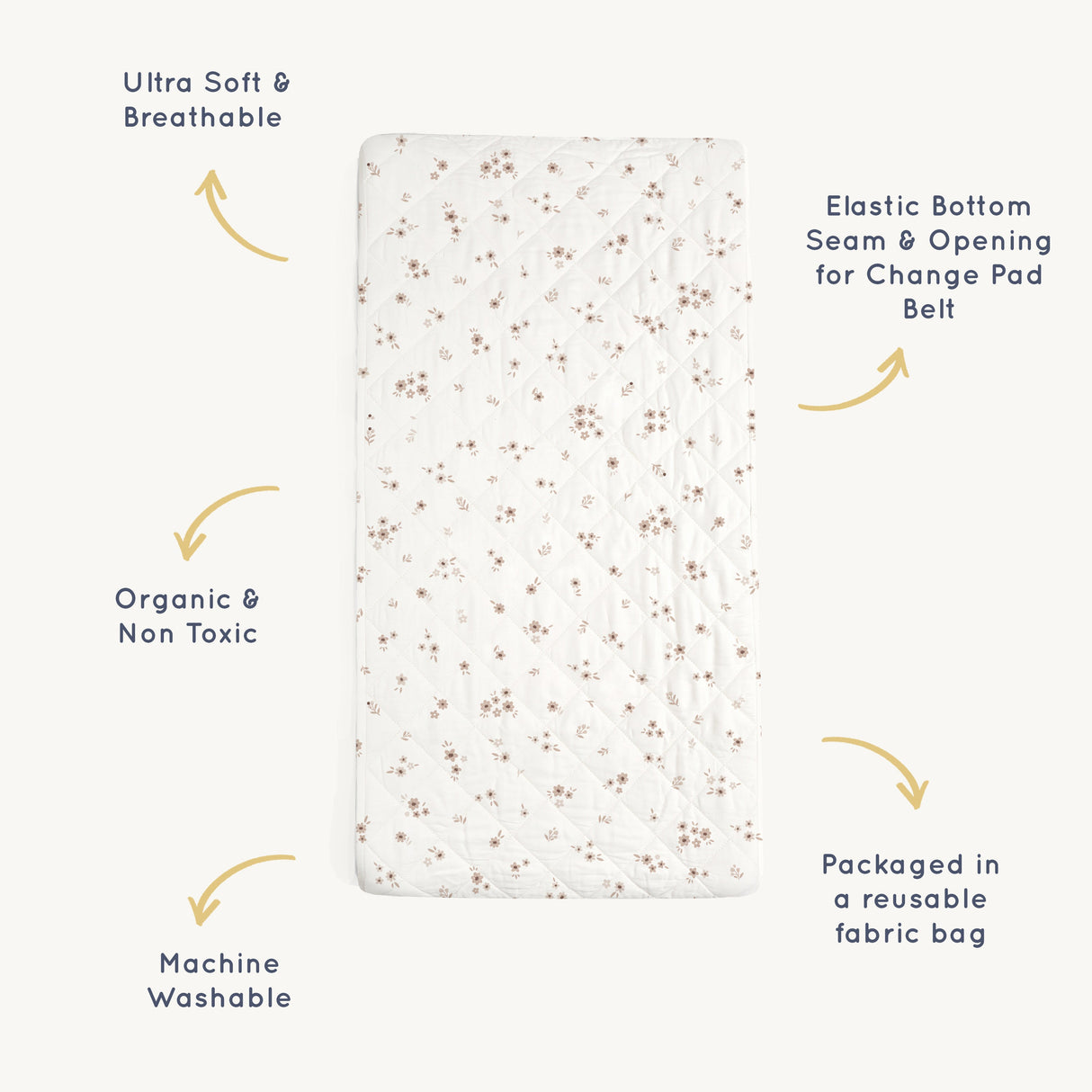 Organic Changing Pad Cover - Bloom