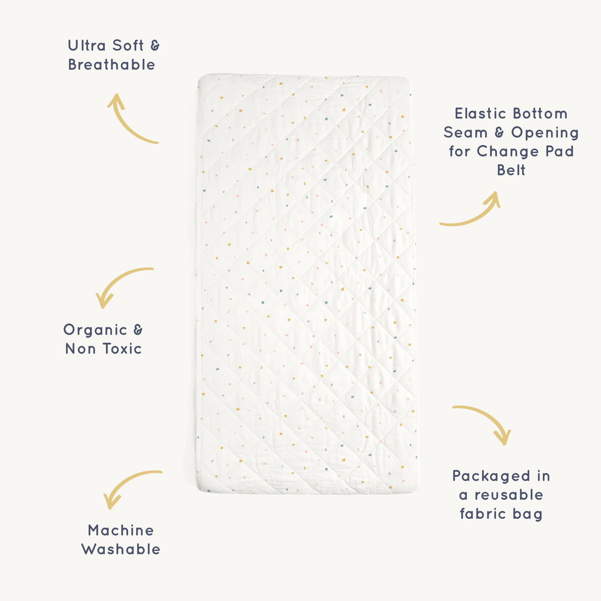 Organic Changing Pad Cover - Dotty