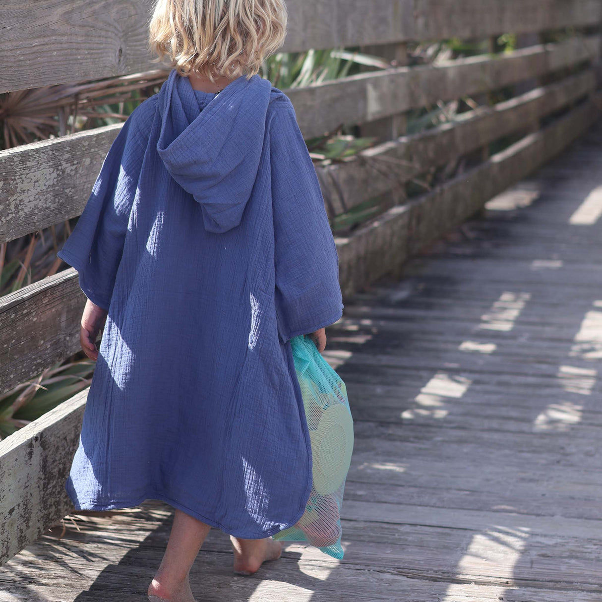 Denim Blue Beach Poncho - HoneyBug 