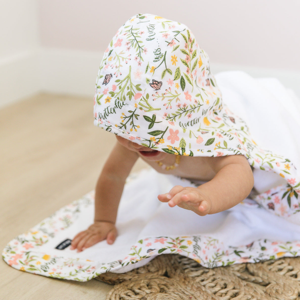 Flutterby Baby Hooded Towel - HoneyBug 