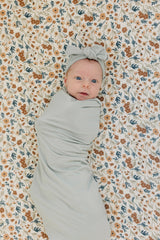 Sage Bamboo Stretch Swaddle - HoneyBug 