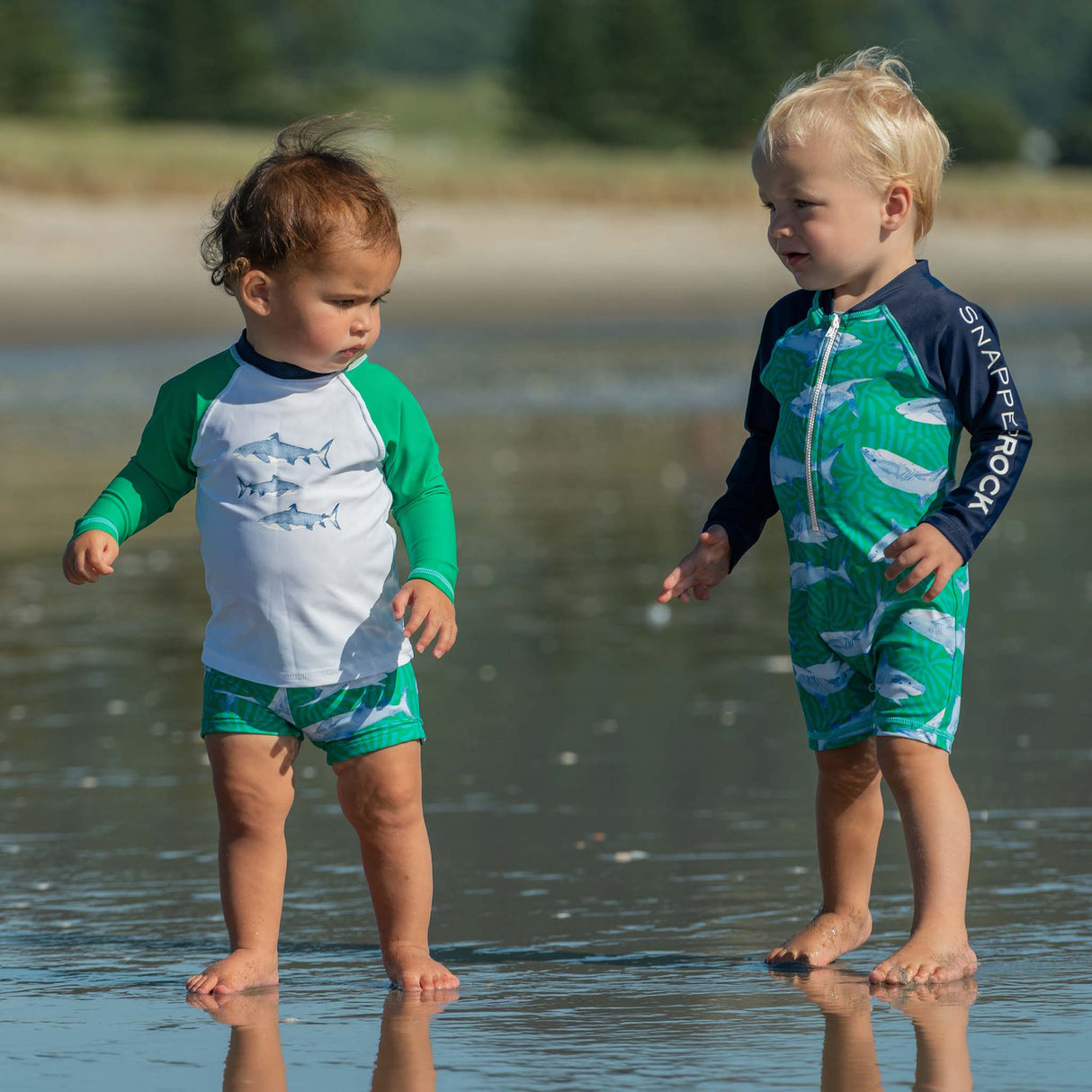 Reef Shark LS Sunsuit - HoneyBug 