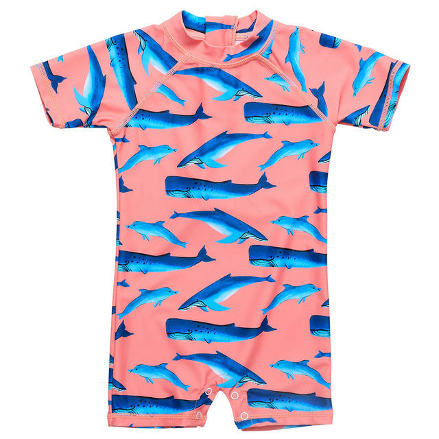 Whale Tail SS Sunsuit - HoneyBug 