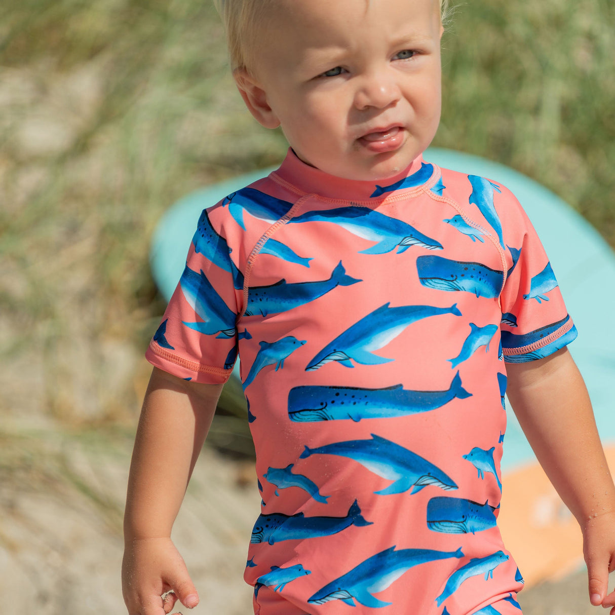 Whale Tail SS Sunsuit - HoneyBug 