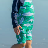 Reef Shark LS Sunsuit - HoneyBug 