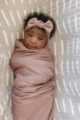 Dusty Rose Bamboo Stretch Swaddle - HoneyBug 