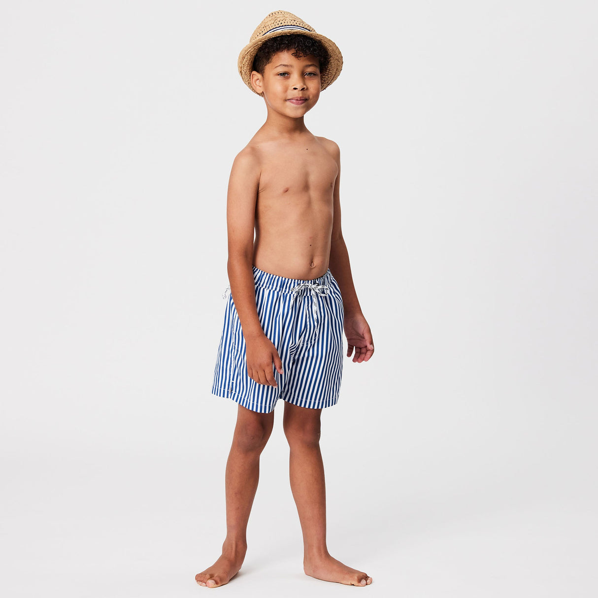 Denim Stripe Comfort Lined Swim Short - HoneyBug 