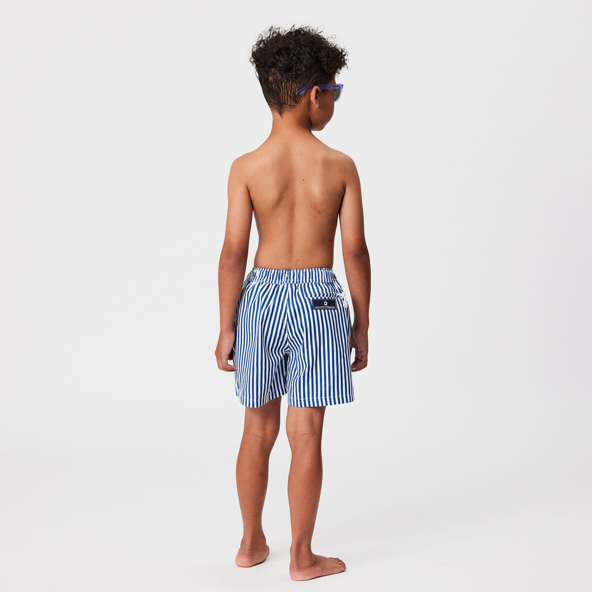 Denim Stripe Comfort Lined Swim Short - HoneyBug 