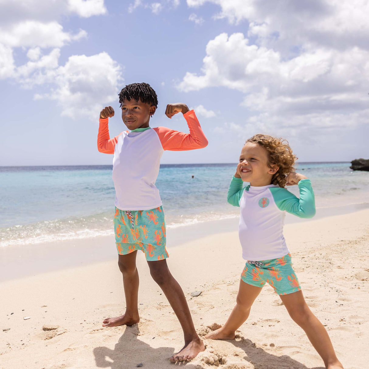 Coastal Shells Sustainable Swim Short - HoneyBug 