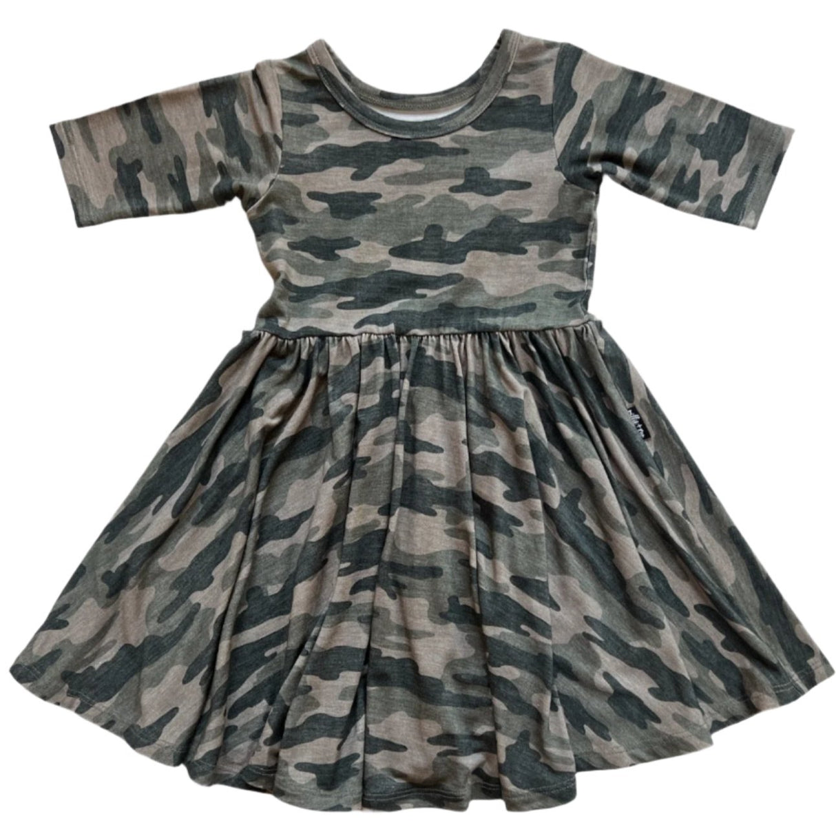 MID SLEEVE BAMBOO DRESS- Chris Camo