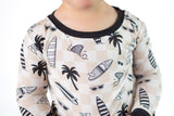 Checkered Surfboards | Two Piece Bamboo Pajama Set - HoneyBug 